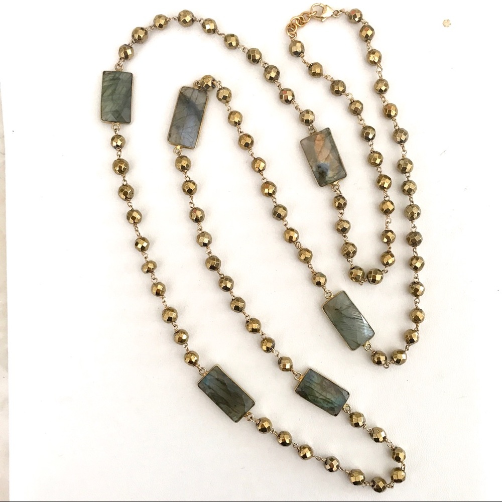 Gold Pyrite Labradorite Necklace